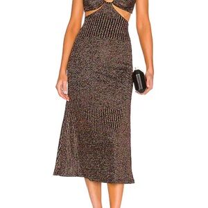 Chic Black and Gold Midi Dress